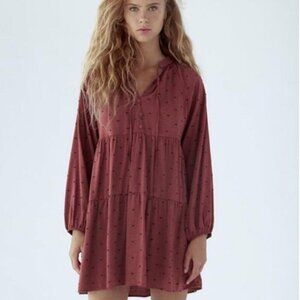Zara Long Sleeve Dress with Dots babydoll swing XS
